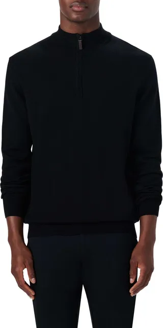 Water Repellent Merino Wool Quarter-Zip Pullover