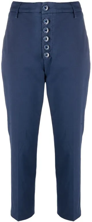 Mid-Rise Cropped Chino Trousers