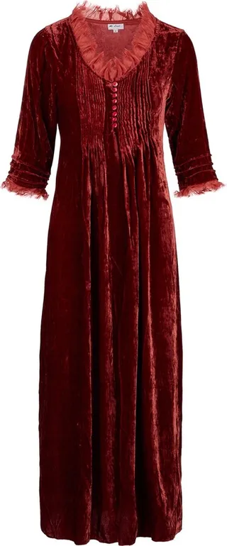 At Last... - Silk Velvet Annabel Dress In Terracotta