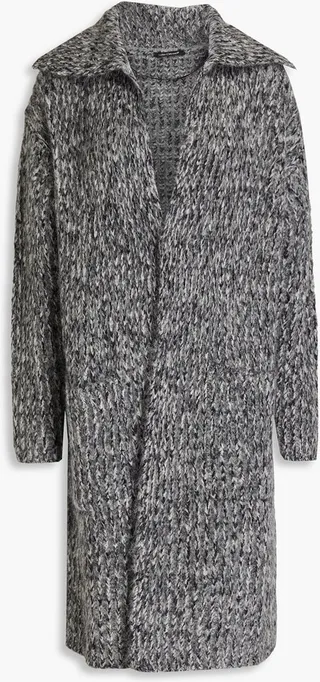 Marled brushed alpaca-blend cardigan