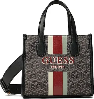 GUESS Silvana Mini Tote (Charcoal Logo) Handbags