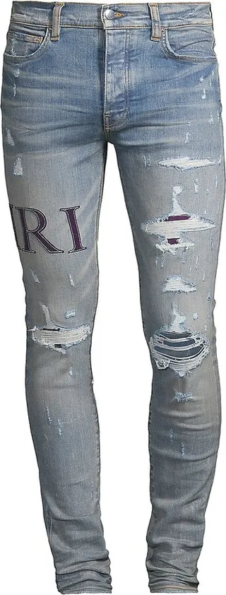 Serif Logo Skinny Jeans