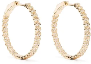 18kt yellow gold Luna diamond hoop earrings