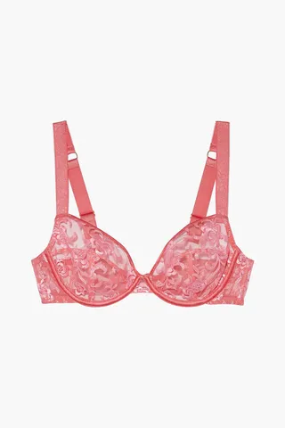 Floral Street embroidered tulle underwired bra