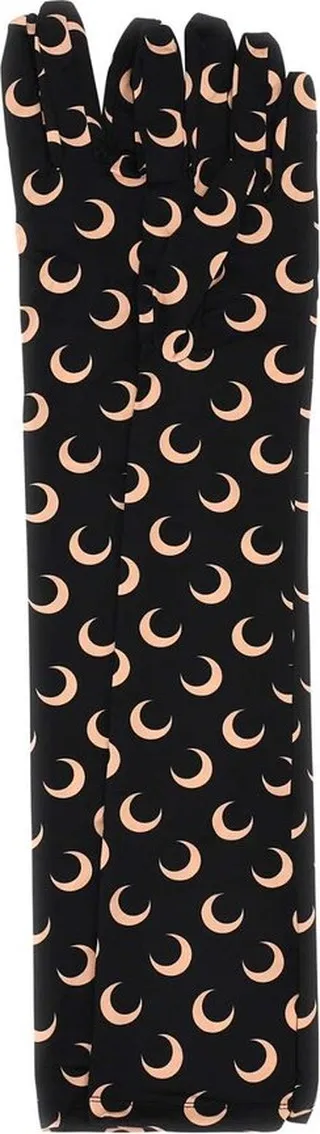 Marine Serre Crescent Moon-Printed Stretched Long Gloves