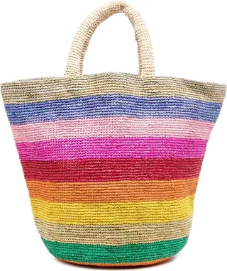 large Summer striped tote bag