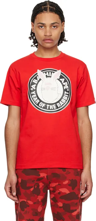BAPE Red Crewneck T-Shirt