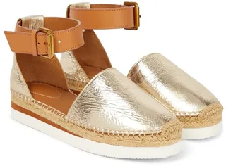 Glyn leather platform espadrilles