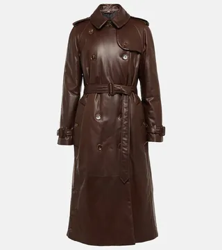 Leather trench coat