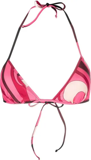 Marmo-print bikini top