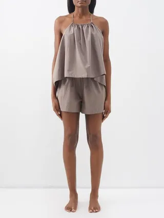 The Halter Striped Organic-cotton Pyjamas