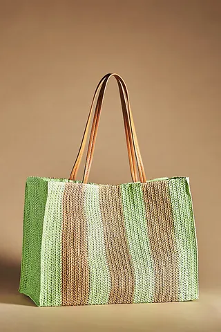 Filomena Straw Tote Green