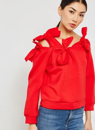 Bardot Bow Sweatshirt
