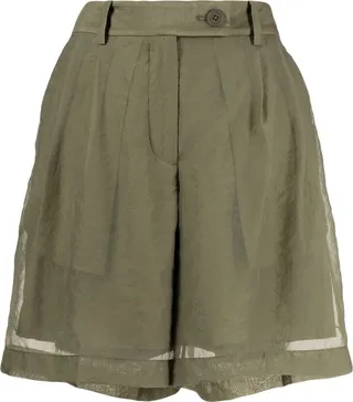 Pleated Sheer Shorts
