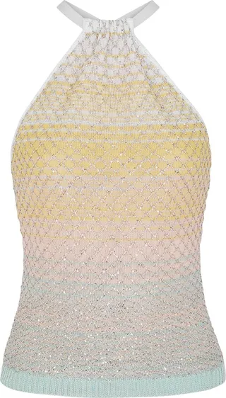 Missoni Sequin-embellished Halterneck Knitted Top