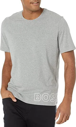 BOSS Identity Round Neck Short Sleeve Tee (Medium Grey) Men's Clothing