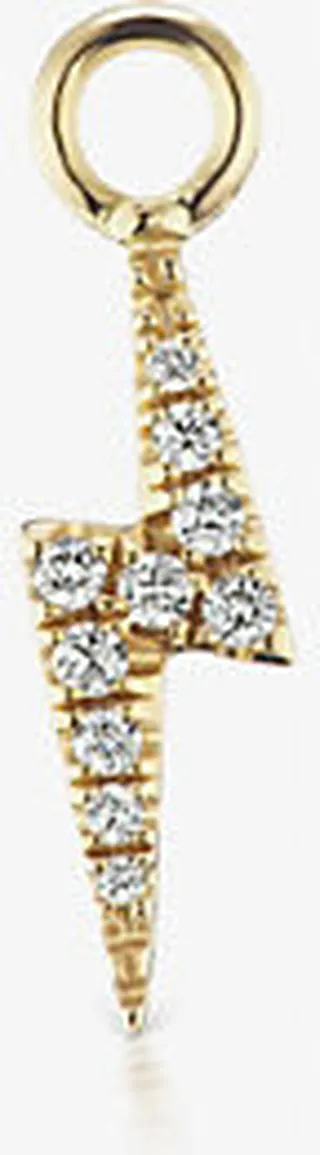 Womens Yellow Gold Lightning Bolt 18ct Yellow-gold and 0.04ct Brilliant-cut Diamond Charm