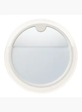 Styrene Compact Round Mirror, 60 mm, White