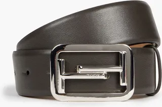 Double T leather belt