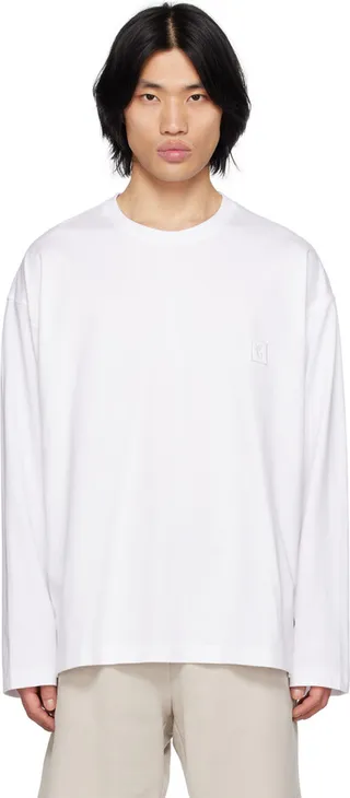 Wooyoungmi White Feather Long Sleeve T-Shirt