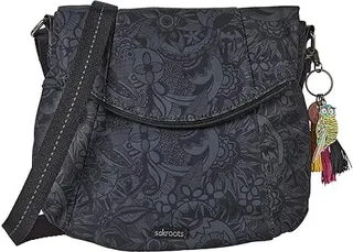 Sakroots Artist Circle Foldover Crossbody (Black Spirit Desert 1) Cross Body Handbags