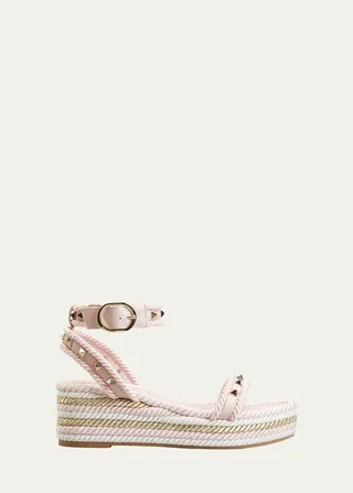Rockstud Rope Wedge Espadrille Sandals