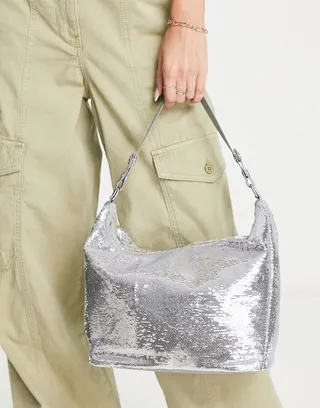 Weekday Heaven sequin purse in silver