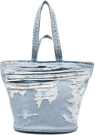 Rip-Detailed Tote Bag