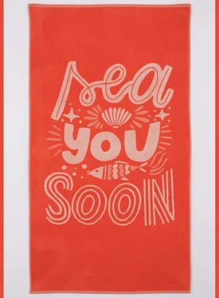 Slogan Print Beach Towel