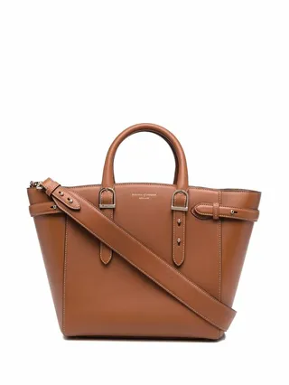 Marylebone contrast-stitching tote