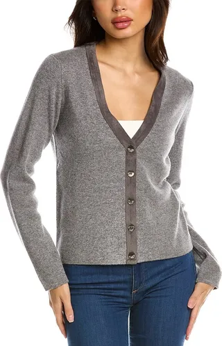 Bruno Magli V-Neck Wool & Cashmere-Blend Cardigan