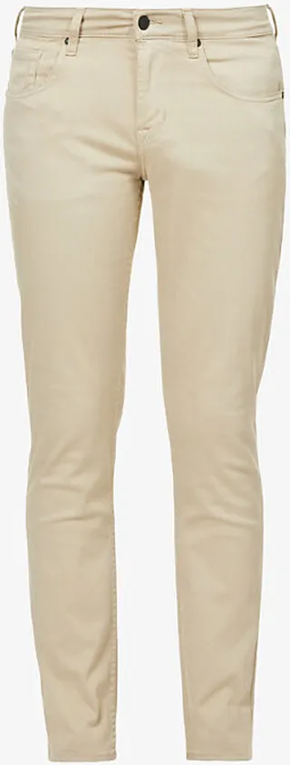 Mens Grey Slimmy Tapered Luxe Performance Plus Slim-fit Tapered Jeans
