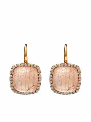 18kt rose gold Cocktail agate diamond drop earrings