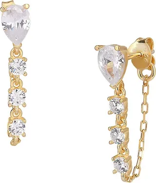 Love Is Love Teardrop Crystal Frontback Earrings