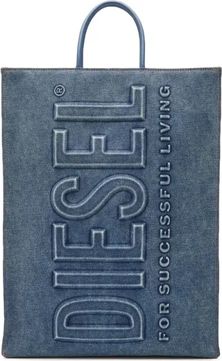 Logo-Embossed Denim Tote Bag