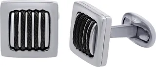 Alor Stainless Steel and 18K White Gold Cufflinks 01-82-2012-00