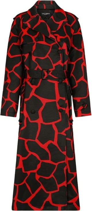 Dolce & Gabbana Giraffe Print Trench Coat