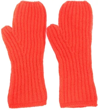 Ribbed Knit Cashmere Gloves