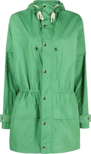 Drawstring Hooded Parka Coat