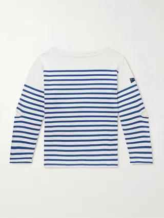 Distressed Striped Cotton-Jersey T-Shirt