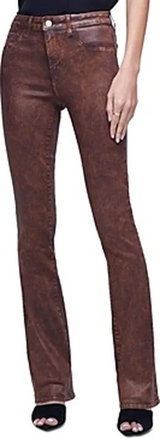 L'Agence Selma High Rise Sleek Baby Bootcut Jeans in Cocoa