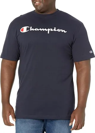 Champion Big Tall Classic Graphic Tee (Navy) Men's Clothing