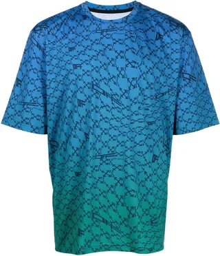 monogram-print faded T-shirt
