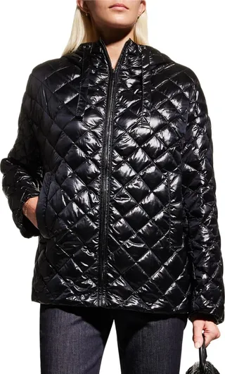 Espaceci Hooded Shiny Quilted Jacket