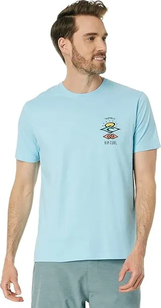 Rip Curl Search Icon Short Sleeve Tee (Blue) Men's T Shirt