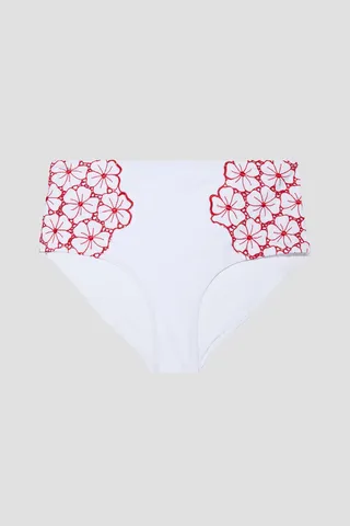Broderie Anglaise high-rise bikini briefs