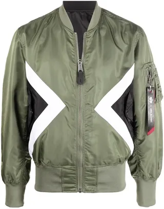 Contrasting Panel-Detail Bomber Jacket