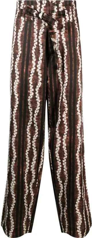 Printed Belted Trousers