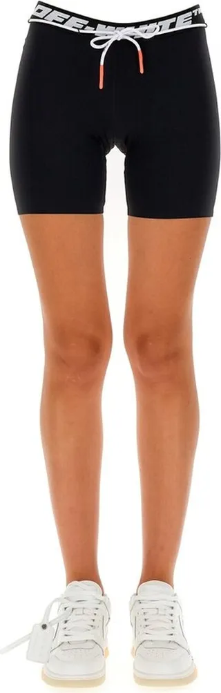 Off-White Logo Wasitband Drawstring Shorts