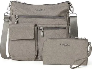 Baggallini Modern Everywhere Slim Crossbody (Sterling Shimmer) Cross Body Handbags